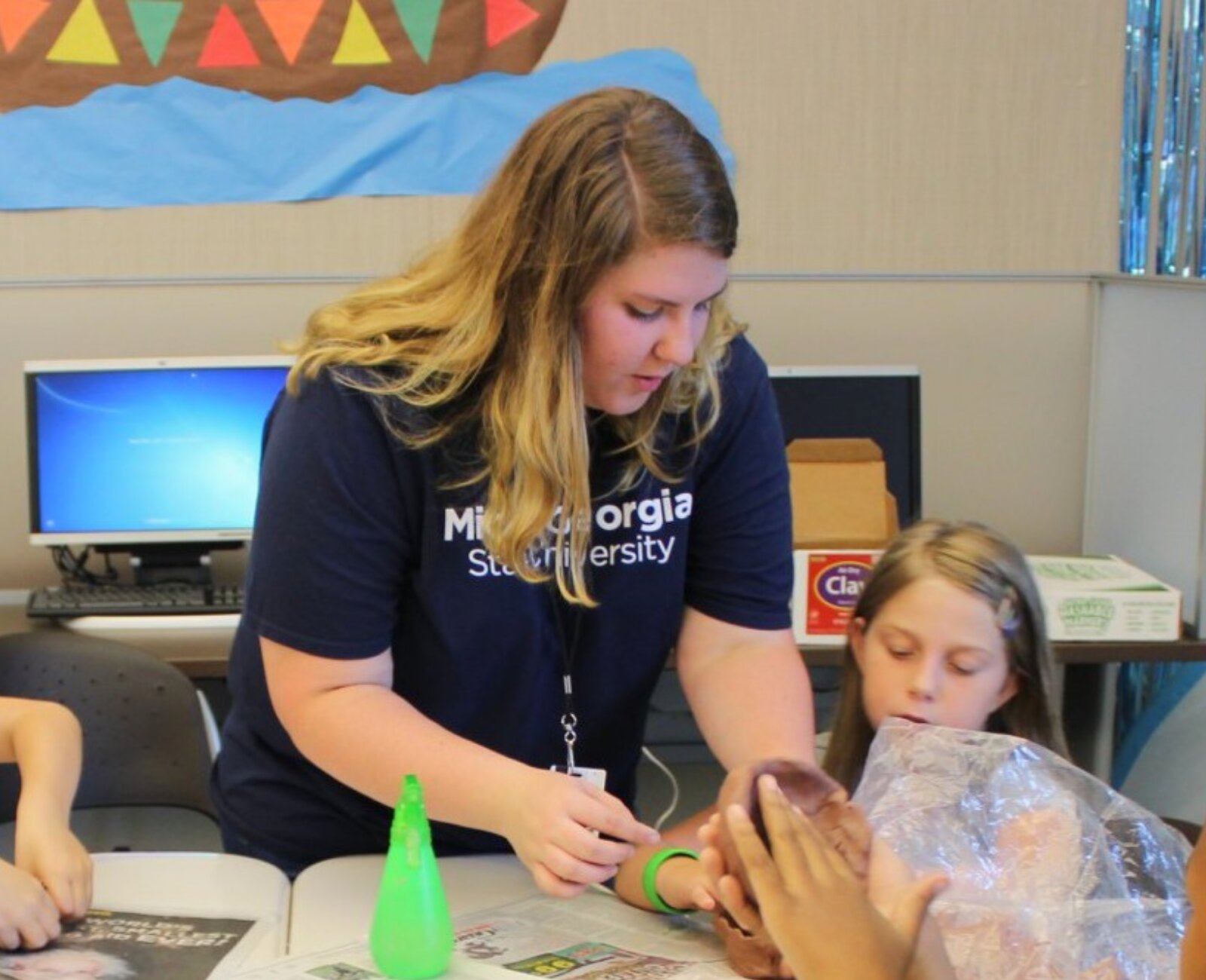 A MGA student teaching in an elementary classroom